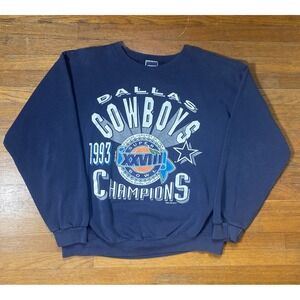 Vintage 1993 Dallas Cowboys Super Bowl 28 Champions Crewneck Men's‎ Medium